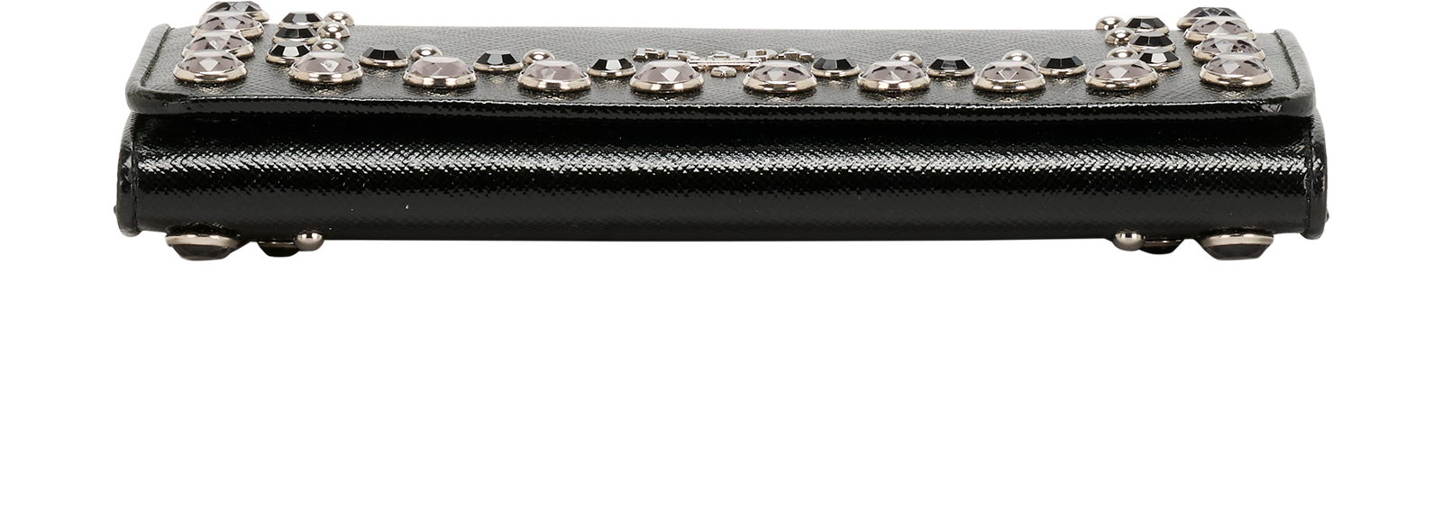 Prada Crystal Embellished Wallet, &pound;170, Accessories, Black, Leather, Top view